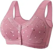 XWSM Middle Elderly Ladies Bra Plus Size Ultra Soft Comfort Cup Bra Seniors Women Front Closure Wireless Bralette Vest Tops (Color : D, Size : 100/44ABC), D
