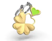 Metalmorphose Miniature 3D Metal Keychain - Lucky Clover, Whitehill MTM340-01