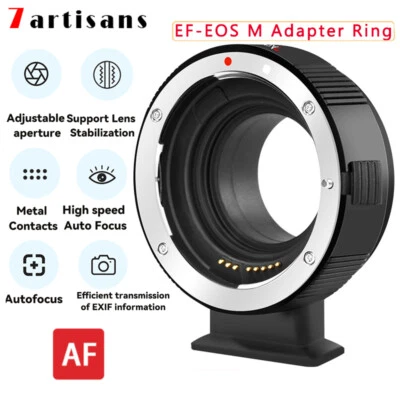 7Artisans EF-EOS M AF Lens Adapter for Canon EF EF-S Lens to EOS M M6 M50 M100