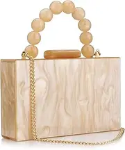 [Buric] Women Acrylic Clutch Purse Leopard Print Evening Bag Chain Formal Handbag Party Bridal Wedding Clutch Purse for Women