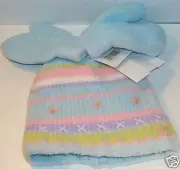 Toddler girls Nolan Light blue Hat & mittens Set NWT