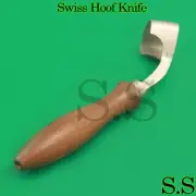 Swiss Hoof Knife 8" Farrier Tools Wooden Handle Veterinary Instruments