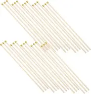 Tofficu 50pcs Mini Wooden Flag Pole for Usa Flags Handheld Flagpole for Deck Railing Decorations