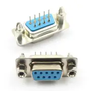 5Pcs D-SUB 9 Pin Female DIP PCB Connector Socket Adapter 2 Rows DB9 Set Screw