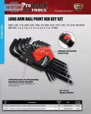 12pc Allen Ball Point End Long Arm Hex Key Wrench Set Metric 1.5MM To 10MM