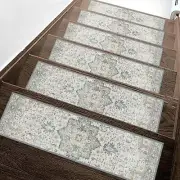 Carpet Stair Treads Non Slip 4PCS, 8" X 30" Edging Stair Runner for Wooden St...