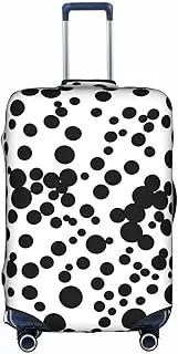 [Pvinnk] Black & White Big Dot Print Protective Luggage Cover Elastic Washable Suitcase Protector Travel Gear Protector, White, Small