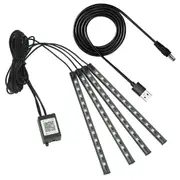 4pcs RGB Car Strip Lights LED Footwell Interior Remote USB Control