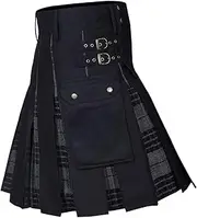 [Frediuo] Scottish Utility Kilts Linen Comfortable Men's Attire for Parties Performances