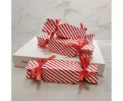 50 Pcs Candy Box for Favor Christmas Box Gift with 50 Ribbon, for DIY Sweets, Chocolate, Cookie, Decoration Gift Boxes Party Favor Boxes for Xmas