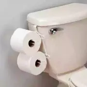 White Over The Tank Toilet Paper Holder Holds 2 Rolls Tissue