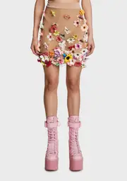 [House of Fleek] Flower Power Mini Skirt