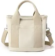 [Sisaiex] Calendarm-USA Japanese Canvas Bag, Calendarm Japanese Handmade Large Capacity Multi-Pocket Handbag, Handmade Japanese Tote Bag with Pockets (one,Khaki)