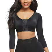 Women Arm Compression Post Surgery Top Tank Tops With Padded Shelf Bra Suitable For Friends Gathering Wear Black XL