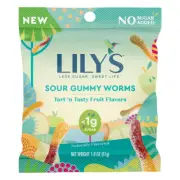 Lily's Sweets Sour Fruit Gummy Worms 1.8 oz (Pack Of 12)