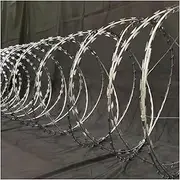 Razor Wire Barbed Wire Stainless Steel Razor Wire Fenc, Rolling Razor Wire Helical Wire Roll, Galvanized Anti-Climbing Weather Resistant Barbed Wire Fencing for Garden (Color : Silver-45cm/Double SPI