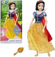 Disney Store Official Snow White Doll for Children, Snow White and The Seven Dwarfs, 29 cm, Fully Articulated Doll in Glitter Dress with elaborated Hair Brush, Suitable for Ages 3 and up