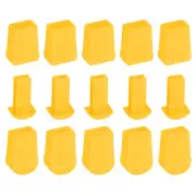 25Pcs Plastic Flat Bell End Stoppers, Cord Ends Lock with Lid, Gold Yellow