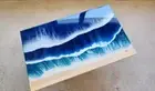36"x24" Ocean Wave Dining Table Handmade Coastal Beach Art Table for Home Decors