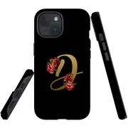 For iPhone 15 Plus Case, Shielding Cover, Embellished Letter D