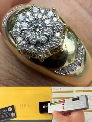 14k Gold Plated 925 Silver Hip Hop Iced Moissanite Pinky Ring Passes Tester GRA