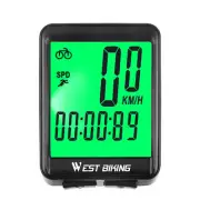 WEST BIKING Wired Bike Computer Waterproof LED Backlight Cycling Speedometer