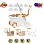 Telescopic Spin Mop and Bucket with 7 Microfiber Pads for Swift Floor Cleaning