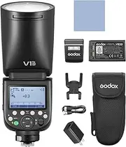 GODOX V1PRO C 2.4G Wireless Speedlite Camera Flash E-TTL II Automatic Flash with M/TTL Flash Mode 1/8000s HSS with Power Supply Connection and Removable Sub-Flash + 24 Pieces Flash Gels for Canon EOS