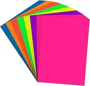 Poster Board 12X18 Inches,56 Sheets Neon Paper 7 Color Fluorescent Paper Bright Cardstock 250 GSM/90 lb Heavyweight Projects School Science Fair Event Displays and Business Presentations