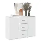 Sideboard Storage Cabinet Cupboard Buffet Hallway White Engineered Wood vidaXL