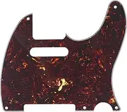 [Musiclily] 5 Hole Vintage Tele Pickguard for Fender American/Mexican Made Standard Telecaster Style Electric Guitar, 4Ply Tortoise Shell