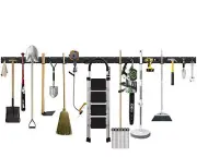 96 Inch Garden Tool Organizer, Wall Mount Tool Storage Rack, Heavy Duty Yard ...