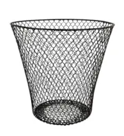Black Metal Wire Mesh Waste Basket 9 In tall Storage Craft Garden Essentials