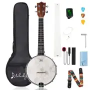 4 String Banjolele, Banjo Ukulele Concert Size 23 Inch with Remo Head, Closed...