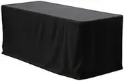 BEEKAY 6' Ft Fitted Black Rectangular Table Cloth 72 inch X 30 inch Trestle Polyester Washable Fabric Table Cover for Wedding Banquet Kitchen Baby Shower Trade Show Fair Booth DJ - 6 ft Black