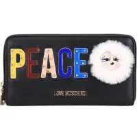 在飛比找Yahoo奇摩購物中心優惠-LOVE MOSCHINO PEACE 展示品 黑色字母鉚釘