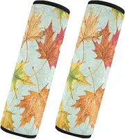 Car Seat Belt Pads Covers Set of 2 Soft Car Safety Seat Belt Strap Shoulder Pad Camera Bag Strap Cover Car Accessories for Adults and Kids M Autumn Watercolor Maple