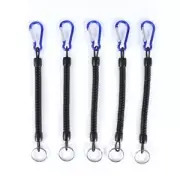 5Pcs Elastic Fishing Rope Boating Lanyards With Camping Carabiner Buckle Sec SLK