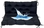 Bench Cushion Indoor/Outdoor Waterproof Swing Chair Pads Rocking Cushion 100x100/100x120/100x150 CM Bench Cushion Garden Thicken Seat Cushions Bench Seat Pads Loveseat(Black,100x100cm)