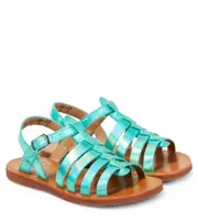 [Pom d'Api] Pom d'Api Plagette Strap leather sandals UK 10 blue