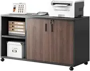 Filing Cabinet Filing Cabinet Low Cabinet Desk Side Cabinet Side Cabinet Printer Placement Cabinet with Lock Drawer Cabinet Mobile Storage Cabinet Storage Cabinet(Brown)