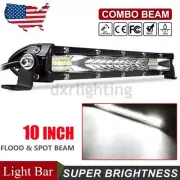 10inch Slim LED Light Bar Work Lamp Flood Spot Combo Offroad SUV Truck ATV US