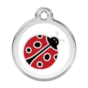 Lady Bug Heart Dog Cat Pet ID Tag Charm Personalize Red Dingo Lifetime Guarantee