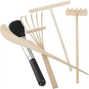 KONTONTY 1 Set Miniature Rake Zen Garden Rakes Sand Table Accessories for Relaxation and Meditation with Sand Push Gear and Brush