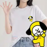 防彈少年團 短袖T恤上衣  KPOP BTS BT21男女黑白卡通印花衣服 大尺碼  韓版打底寬鬆圓領 應援服T恤 CH