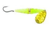 Mack's Lure Wedding Ring, Hammered Brass Flo Chartreuse, 6