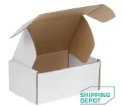 100 Boxes - 9x6 1/4x4 Front Lock Deluxe Literature Mailer White Folding Carton