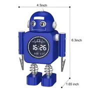Smart Digital Robot Alarm Clock Temperature Display Desktop Clocks with Snooze Mode Home Bedroom for Child Gift