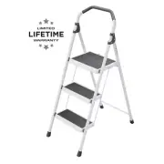 3-Step Steel Lightweight Step Stool Ladder 225 lbs. Load Capacity Type II Rating