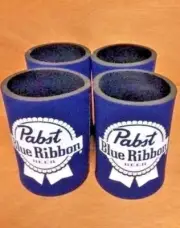 Pabst Blue Ribbon PBR Beer Koozie Four (4) High Quality Neoprene NEW & Free Ship